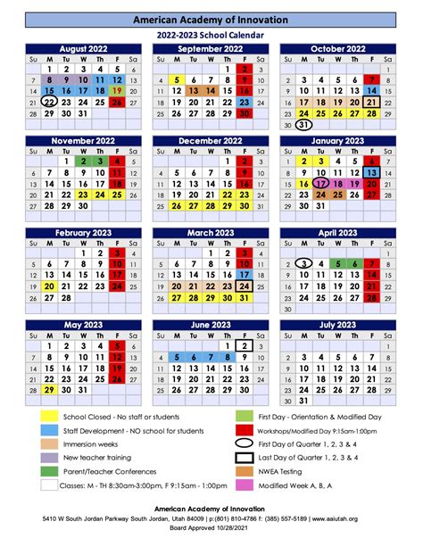 aurora university calendar 2022